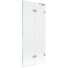 Mexen Lunar L Badewannenwand 2-flügelig rechts 80 x 150 cm, transparent, gebürstetes Nickel - 897L-080-100-97-00-P