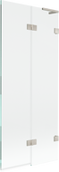 Mexen Lunar L divkāršu durvju vannas paravans, labais, 80 x 150 cm, caurspīdīgs, matēts niķelis - 897L-080-100-97-00-P