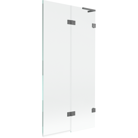 Mexen Lunar L Badewannenfaltwand 2-teilig rechts 90 x 150 cm, transparent, Gun Metal - 897L-090-100-95-00-P