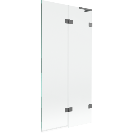 Mexen Lunar L dvokrilni paravan za kadu desni 90 x 150 cm, proziran, tamni metal - 897L-090-100-95-00-P