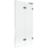 Mexen Lunar L Badewannenfaltwand 2-teilig rechts 90 x 150 cm, transparent, Gun Metal - 897L-090-100-95-00-P
