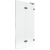 Mexen Lunar L dvokrilni paravan za kadu desni 90 x 150 cm, proziran, tamni metal - 897L-090-100-95-00-P