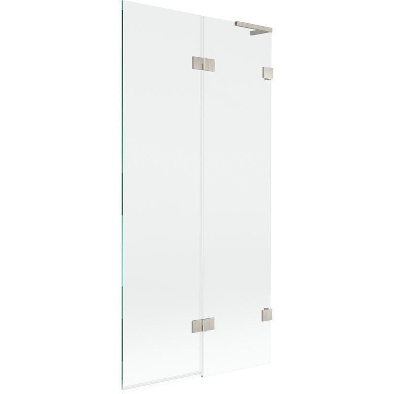 Mexen Lunar L mampara de baño de 2 hojas derecha 90 x 150 cm, transparente, níquel cepillado - 897L-090-100-97-00-P