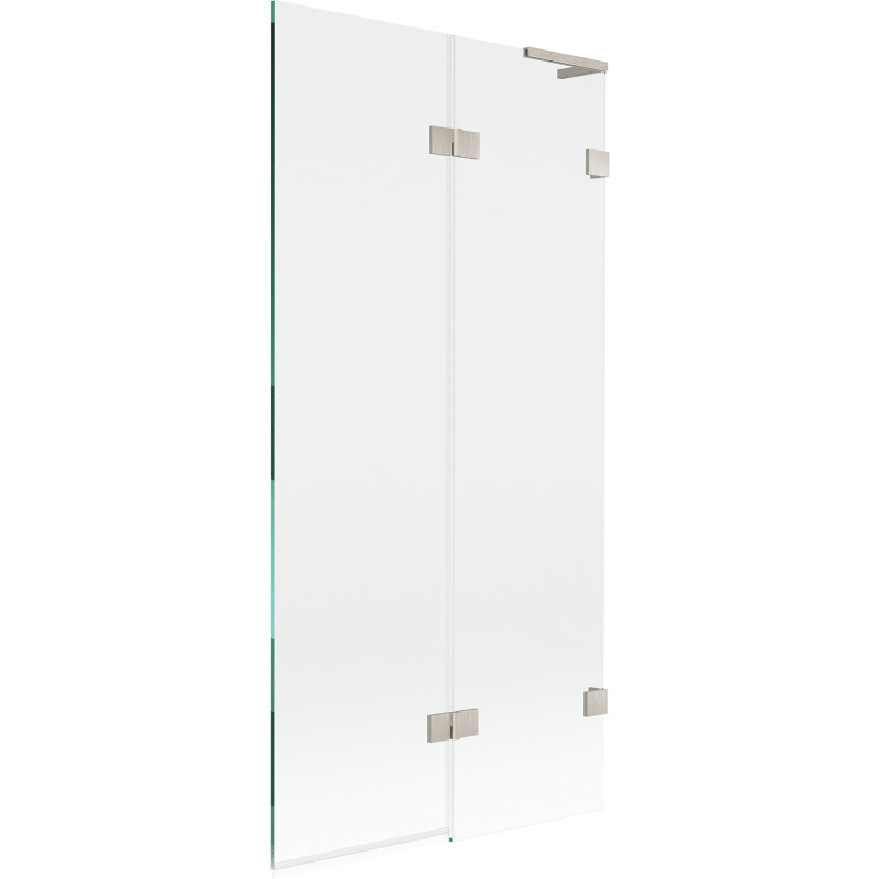 Mexen Lunar L pare-baignoire à deux volets droit 90 x 150 cm, transparent, nickel brossé - 897L-090-100-97-00-P