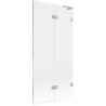 Mexen Lunar L Duschwand 2-flügelig rechts 90 x 150 cm, transparent, gebürsteter Nickel - 897L-090-100-97-00-P