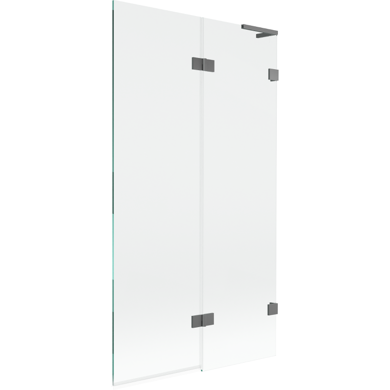 Mexen Lunar L badwand 2-delig deur rechts 100 x 150 cm, transparant, gun metal - 897L-100-100-95-00-P