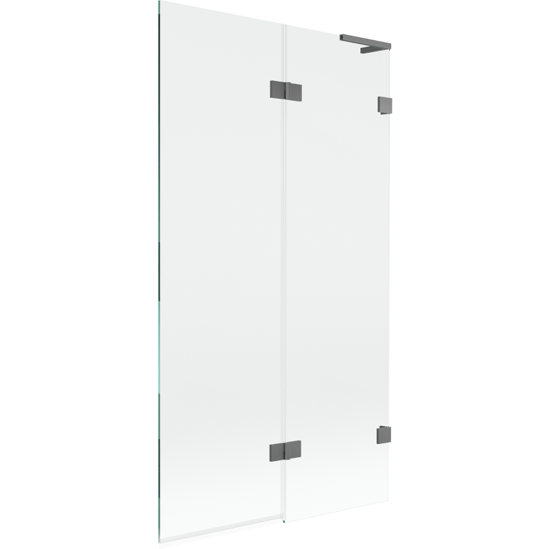 Mexen Lunar L mampara de bañera 2-paneles derecha 100 x 150 cm, transparente, gun metal - 897L-100-100-95-00-P