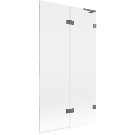 Mexen Lunar L bath screen 2-winged right 100 x 150 cm, transparent, gun metal - 897L-100-100-95-00-P