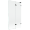 Mexen Lunar L badwand 2-delig deur rechts 100 x 150 cm, transparant, gun metal - 897L-100-100-95-00-P