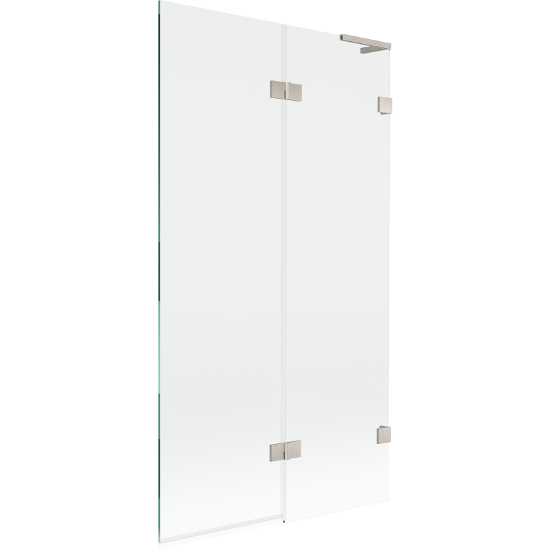 Mexen Lunar L 2-faldig duschskärm höger 100 x 150 cm, transparent, borstad nickel - 897L-100-100-97-00-P