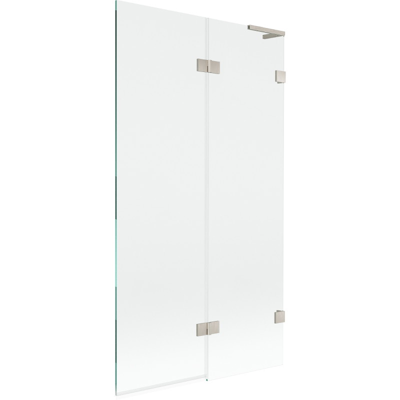 Mexen Lunar L paravan za kadu dvokrilni desni 100 x 150 cm, proziran, brušeni nikal - 897L-100-100-97-00-P