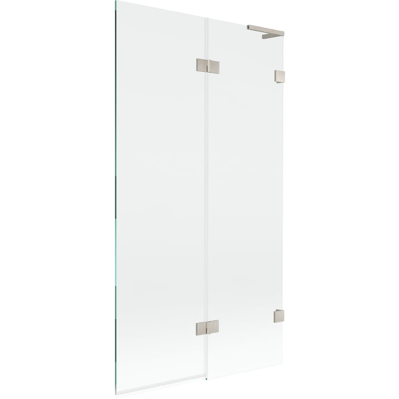 Mexen Lunar L vannivannide 2-osaline parempoolne 100 x 150 cm, läbipaistev, harjatud nikkel - 897L-100-100-97-00-P