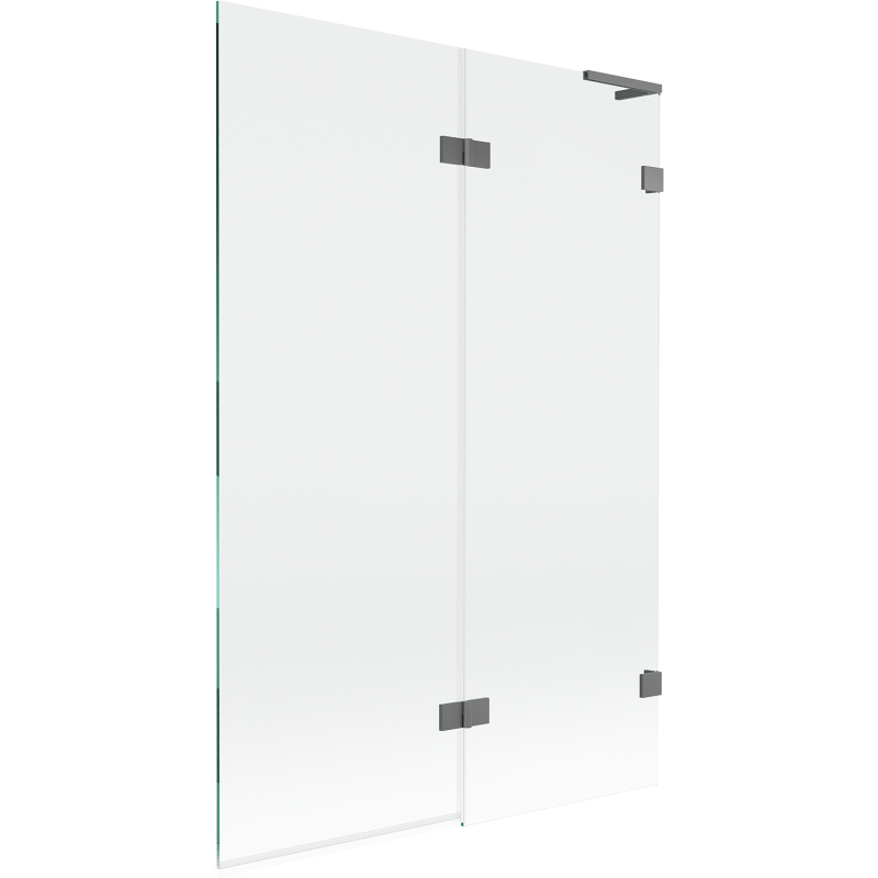 Mexen Lunar L zweef-badkapp Faarerdubblan 120 x 150 cm, transparent, gun metal - 897L-120-100-95-00-P