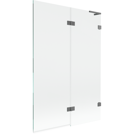 Mexen Lunar L zweef-badkapp Faarerdubblan 120 x 150 cm, transparent, gun metal - 897L-120-100-95-00-P