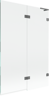 Mexen Lunar L Badewannenfaltwand 2-flügelig rechts 120 x 150 cm, transparent, gun metal - 897L-120-100-95-00-P