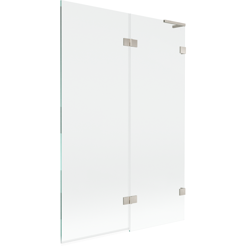 Mexen Lunar L Duschabtrennung 2-teilig rechts 120 x 150 cm, transparent, gebürsteter Nickel - 897L-120-100-97-00-P