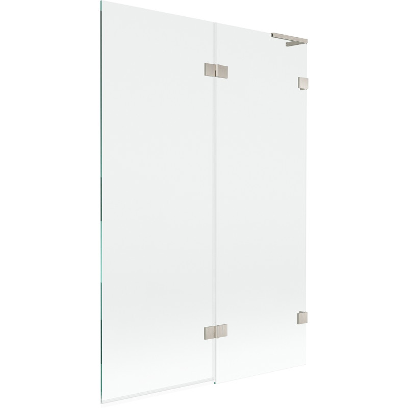 Mexen Lunar L Paravan za kadu, 2-krilni desni 120 x 150 cm, transparentan, brušeni nikal - 897L-120-100-97-00-P