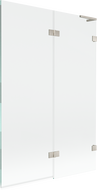 Mexen Lunar L badwand tweedelig rechts 120 x 150 cm, transparant, geborsteld nikkel - 897L-120-100-97-00-P