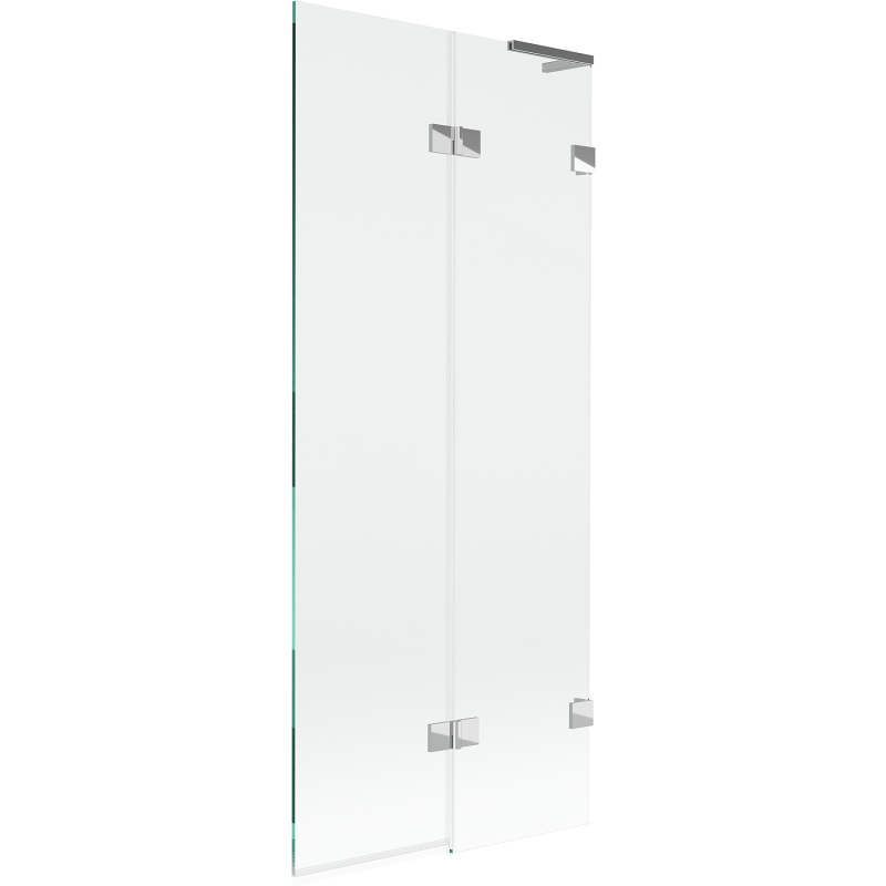 Mexen Lunar L Badewannenabtrennung 2-flügelig rechts 80 x 150 cm, transparent, Chrom - 897L-080-100-01-00-P