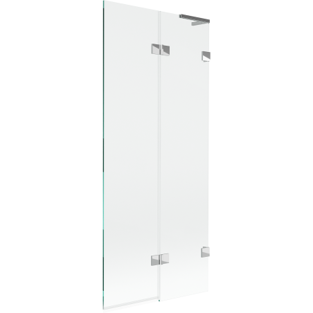 Mexen Lunar L 2-krilna desna kopalniška stena 80 x 150 cm, prosojna, krom - 897L-080-100-01-00-P