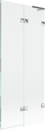 Mexen Lunar L Duschtrennwand 2-flügelech riets 80 x 150 cm, transparent, Chrom - 897L-080-100-01-00-P