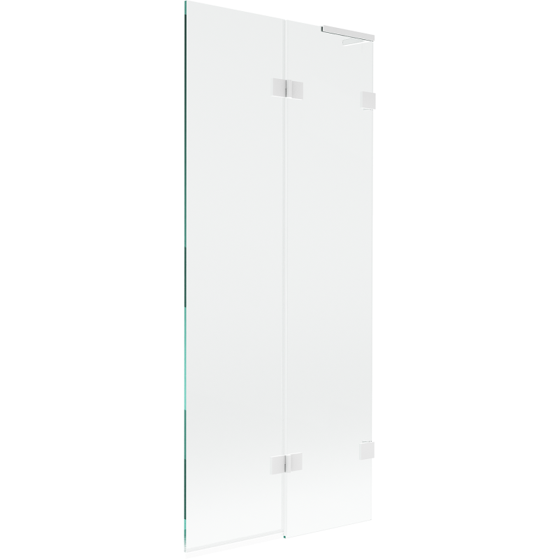 Mexen Lunar L Badewannenfaltwand 2-teilig rechts 80 x 150 cm, transparent, weiß - 897L-080-100-20-00-P