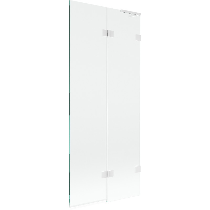 Mexen Lunar L vannitoasisekraan 2-osaline parem 80 x 150 cm, läbipaistev, valge - 897L-080-100-20-00-P
