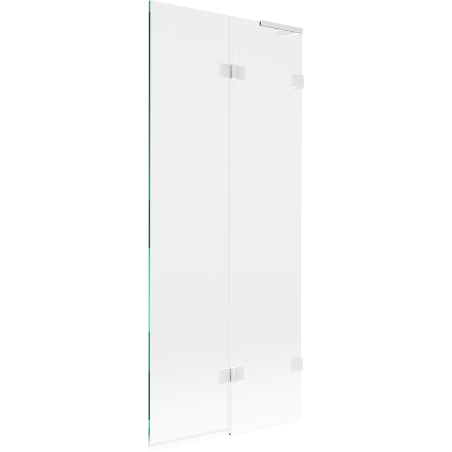 Mexen Lunar L parawan nawannowy 2-skrzydłowy prawy 80 x 150 cm, transparent, biały - 897L-080-100-20-00-P