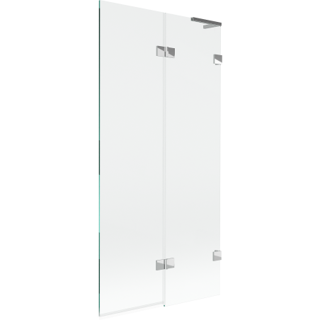 Mexen Lunar L painel de banho de 2 painéis, lado direito, 90 x 150 cm, transparente, cromado - 897L-090-100-01-00-P