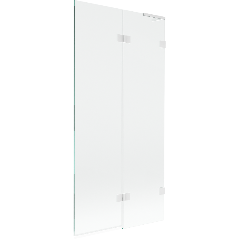 Mexen Lunar L Badewannenfaltwand 2-flügelig rechts 90 x 150 cm, transparent, weiß - 897L-090-100-20-00-P
