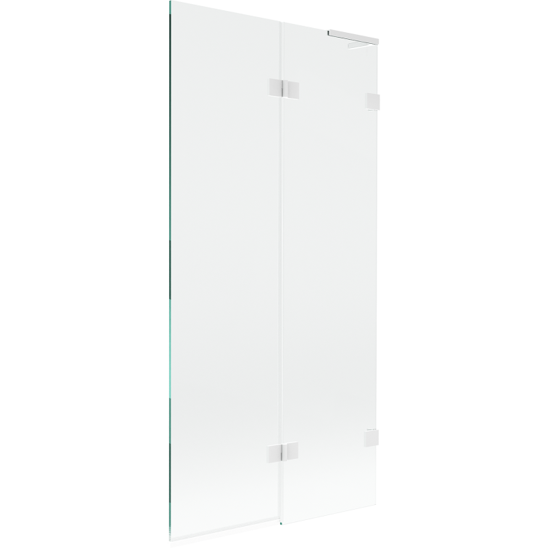 Mexen Lunar L bath screen 2-wing right 90 x 150 cm, transparent, white - 897L-090-100-20-00-P