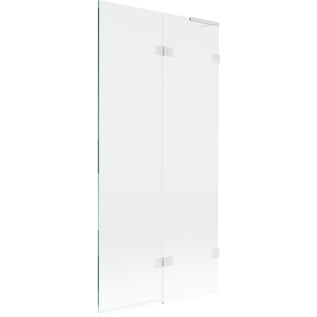 Mexen Lunar L bath screen 2-wing right 90 x 150 cm, transparent, white - 897L-090-100-20-00-P