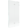 Mexen Lunar L vannitoasirm 2-labaline, parem, 90 x 150 cm, läbipaistev, valge - 897L-090-100-20-00-P