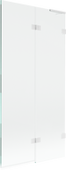 Mexen Lunar L kaksiosainen suihkuseinä oikea 90 x 150 cm, läpinäkyvä, valkoinen - 897L-090-100-20-00-P