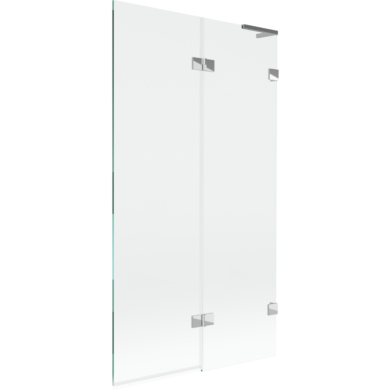 Mexen Lunar L Badewannenabtrennung 2-flügelig rechts 100 x 150 cm, transparent, chrom - 897L-100-100-01-00-P