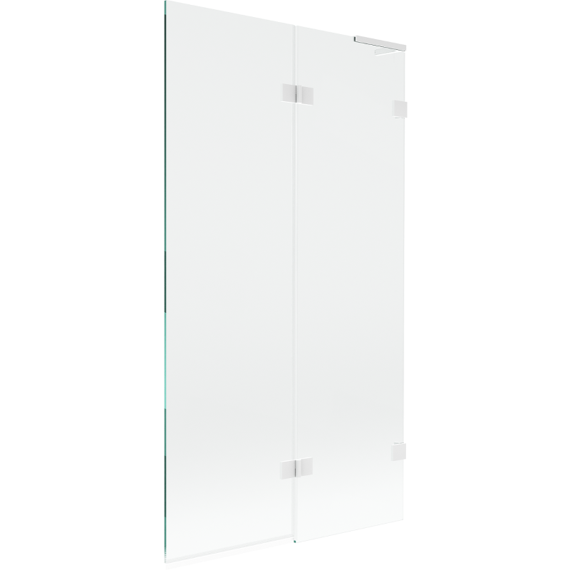 Mexen Lunar L paroi de baignoire 2 volets droite 100 x 150 cm, transparent, blanc - 897L-100-100-20-00-P