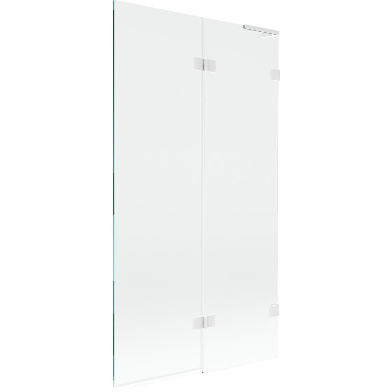 Mexen Lunar L paroi de baignoire à 2 battants droite 100 x 150 cm, transparent, blanc - 897L-100-100-20-00-P