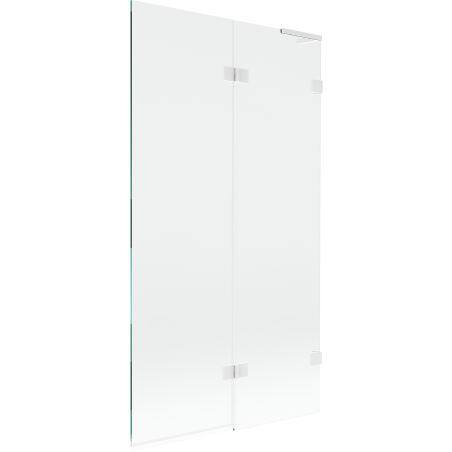 Mexen Lunar L duschskärm bad 2-dörrars höger 100 x 150 cm, transparent, vit - 897L-100-100-20-00-P