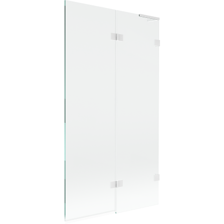 Mexen Lunar L paroi de baignoire 2 volets droite 100 x 150 cm, transparent, blanc - 897L-100-100-20-00-P