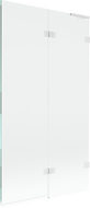 Mexen Lunar L divu durvju vannas aizslietnis, labā puse, 100 x 150 cm, caurspīdīgs, balts - 897L-100-100-20-00-P