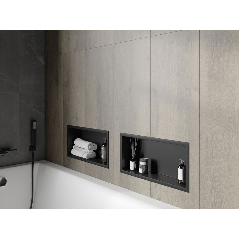 Mexen X-Wall-R Nischeregal mat Kranz 45 x 20 cm, schwaarz - 1970452010