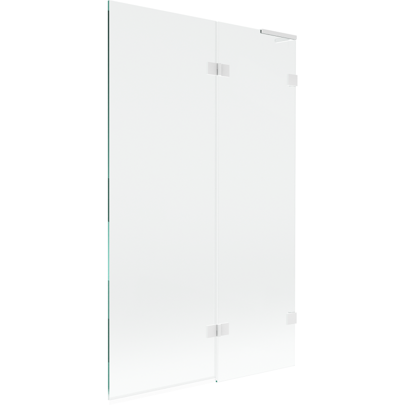Mexen Lunar L Badewannenabtrennung 2-flügelig rechts 110 x 150 cm, transparent, weiß - 897L-110-100-20-00-P