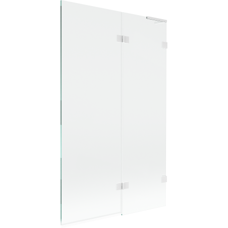 Mexen Lunar L Badewannenabtrennung 2-flügelig rechts 110 x 150 cm, transparent, weiß - 897L-110-100-20-00-P