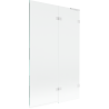 Mexen Lunar L desni dvokrilni paravan za tuš 110 x 150 cm, proziran, bijeli - 897L-110-100-20-00-P