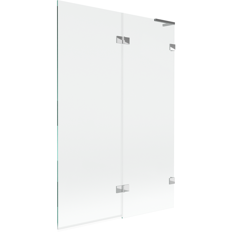Mexen Lunar L Duschabtrennung für die Badewanne 2-flügelig rechts 120 x 150 cm, transparent, chrom - 897L-120-100-01-00-P