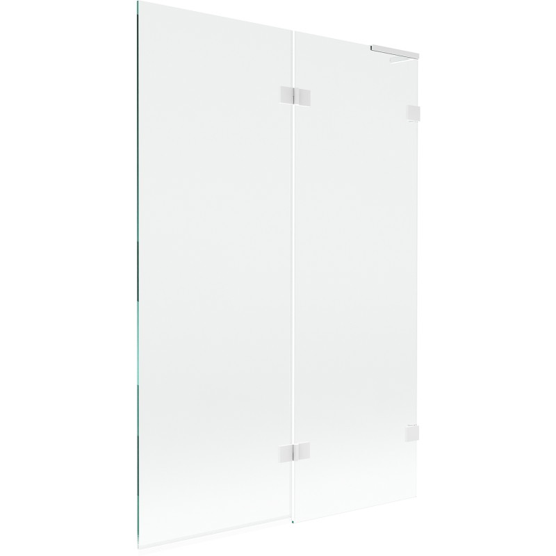Mexen Lunar L dvodijelni paravan za kadu desni 120 x 150 cm, prozirni, bijeli - 897L-120-100-20-00-P