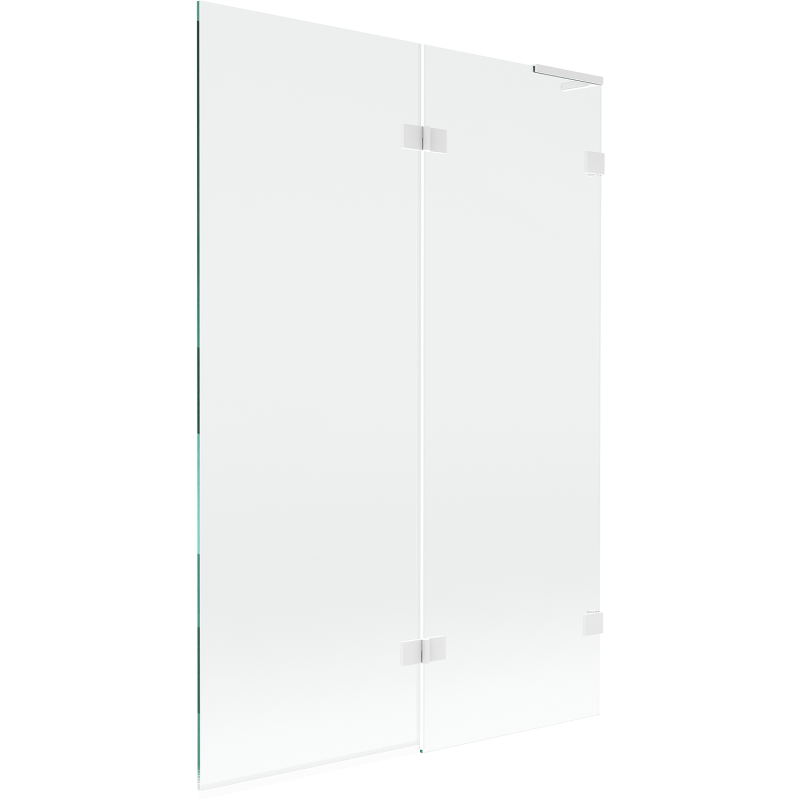 Mexen Lunar L dvojni paravan za kopalno kad desni 120 x 150 cm, prosojen, bel - 897L-120-100-20-00-P