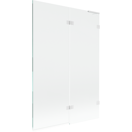 Mexen Lunar L parawan nawannowy 2-skrzydłowy prawy 120 x 150 cm, transparent, biały - 897L-120-100-20-00-P