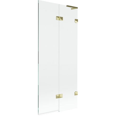 Mexen Lunar L tvådelad duschvägg höger 80 x 150 cm, transparent, guld - 897L-080-100-50-00-P