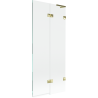 Mexen Lunar L Bath Screen 2-Panel Right 80 x 150 cm, Transparent, Gold - 897L-080-100-50-00-P